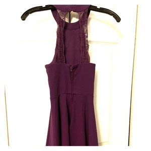 Deep Purple Eggplant Lace Cocktail Party Dress
